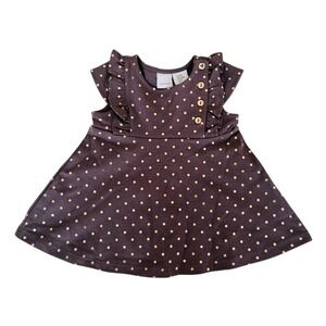 NEW Tahari Cotton‎ Dress Grey & Rose Gold Girls 12 Months